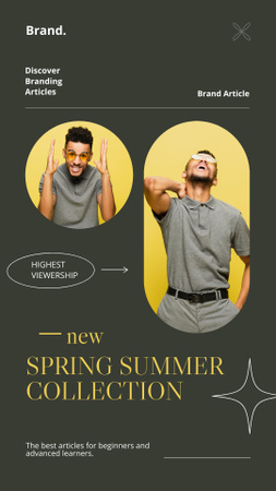 Designvorlage Neue Sommerkollektion für Herren für Instagram Story