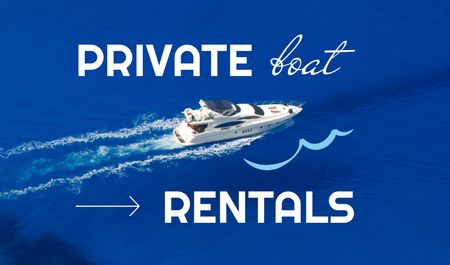 Designvorlage Boat Rental Offer für Business card