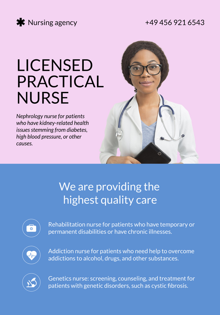 Skilled Nursing Services Offer With Description Poster 28x40in Design Template