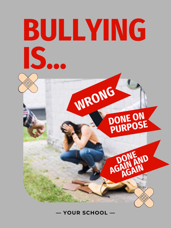 Awareness of Stoping Bullying Poster US Design Template