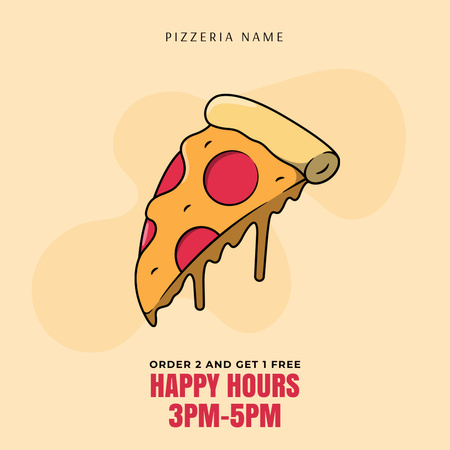 Appetizing Pizza Slice Piece Instagram Design Template