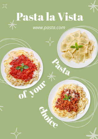 Italian Restaurant Ad with Traditional Dishs Poster tervezősablon