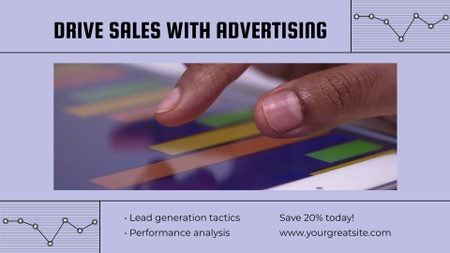 Data-based Advertising Agency With Analysis And Discount Full HD video Design Template