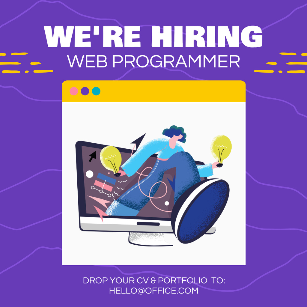 We're hiring web programmer Instagram tervezősablon