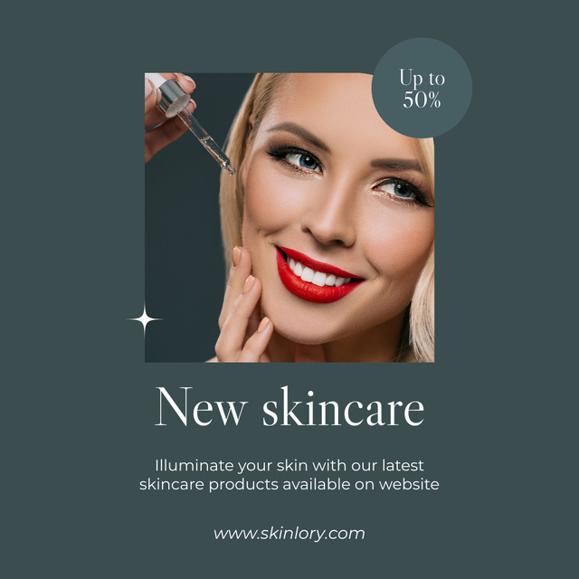 Ontwerpsjabloon van Instagram van Skincare Serum Discount Green