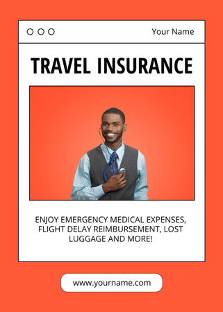 Travel Insurance Offer on Orange Flayer – шаблон для дизайна