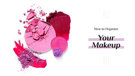 Makeup Tips with Pink Blush Presentation Wide Design Template