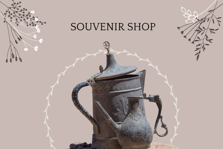 Souvenir Shop Ad Postcard 4x6in Design Template