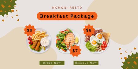 Breakfast Package Offer  Twitter Modelo de Design
