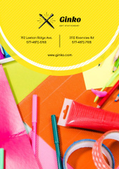 Colorful School Supplies And Stationery Sale Offer