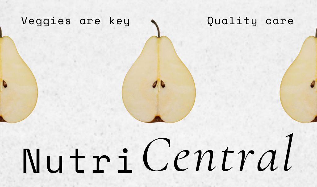 Designvorlage Well-rounded Nutrition Counseling Services Offer With Pears für Business card