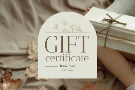 Ontwerpsjabloon van Gift Certificate van Books Sale Offer