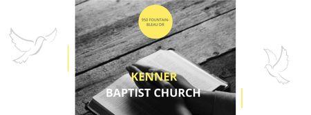 Modèle de visuel église baptiste avec les mains de prière - Facebook cover
