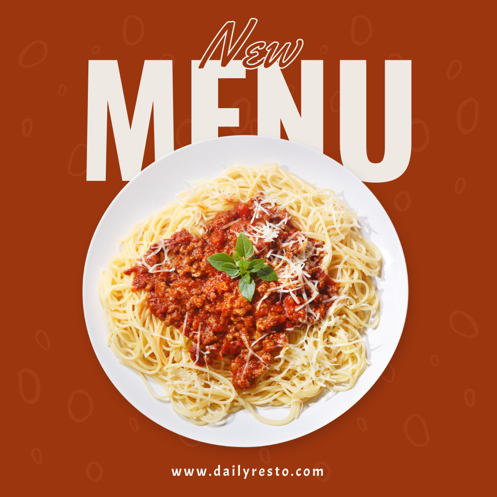 Tasty Spaghetti New Menu  Instagram – шаблон для дизайна