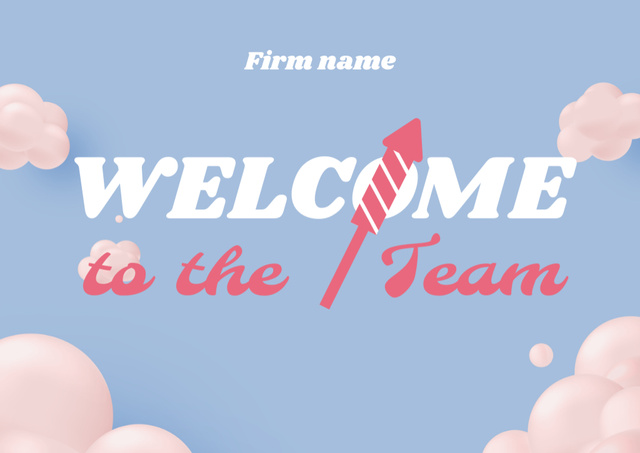 Welcome Phrase with Festive Petard Card Design Template