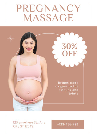 Ontwerpsjabloon van Poster van Zwangerschapsmassagetherapie