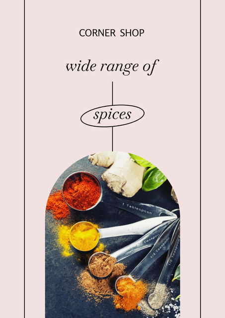 Spices Shop Offer Poster Πρότυπο σχεδίασης