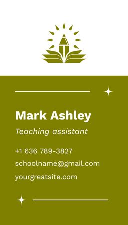 Platilla de diseño Teacher Assistant Service Offer Business Card US Vertical