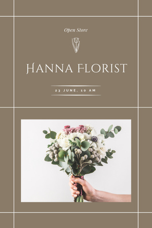 Flower Shop Ad with Services Offer of Florist Postcard 4x6in Vertical Design Template