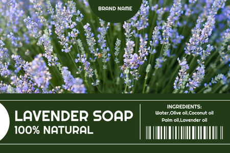 Natural Soap With Lavender Oil Offer Label Design Template