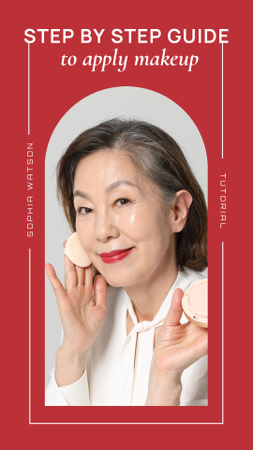 Beauty Products Ad with Senior Woman applying Cream TikTok Video – шаблон для дизайну