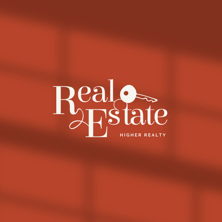 Real Estate Vendor Services In Red Logo 1080x1080px Πρότυπο σχεδίασης