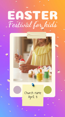 Easter Festival For Children Announcement Instagram Video Story Design Template
