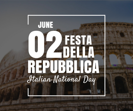 Ontwerpsjabloon van Large Rectangle van Italiaanse nationale feestdag uitnodiging