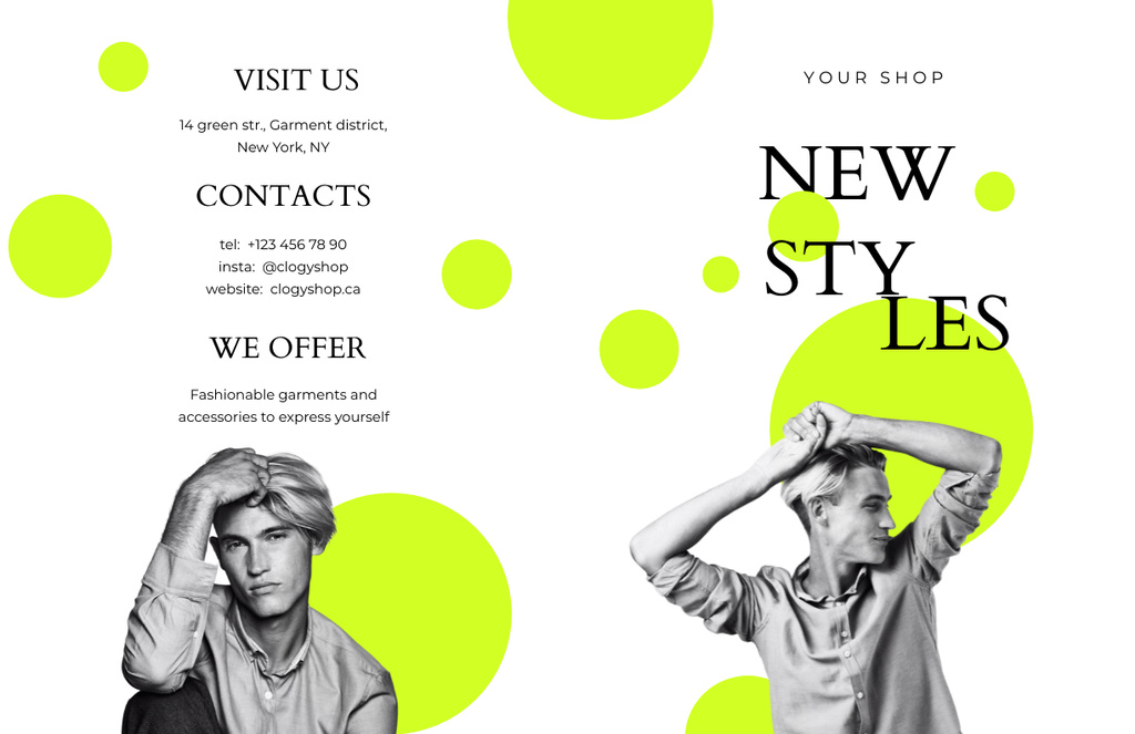 Designvorlage Fashion Sale Offer with Stylish Man für Brochure 11x17in Bi-fold