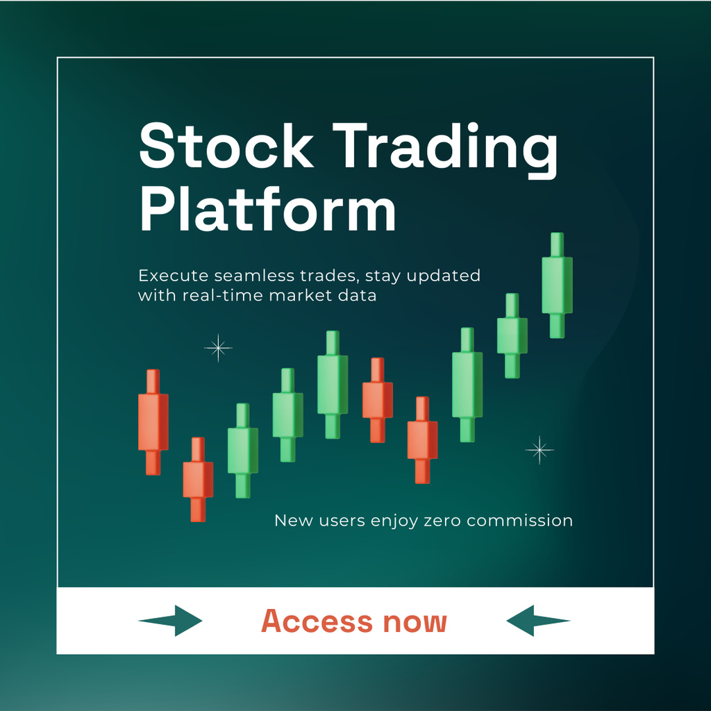 Stock Platform with Real Time Data Instagram tervezősablon