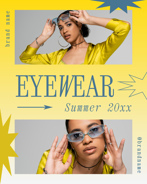 Plantilla de diseño de Summer Eyewear Collection Instagram Post Vertical 