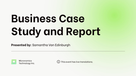 análise de casos de negócios em green Presentation Wide Modelo de Design
