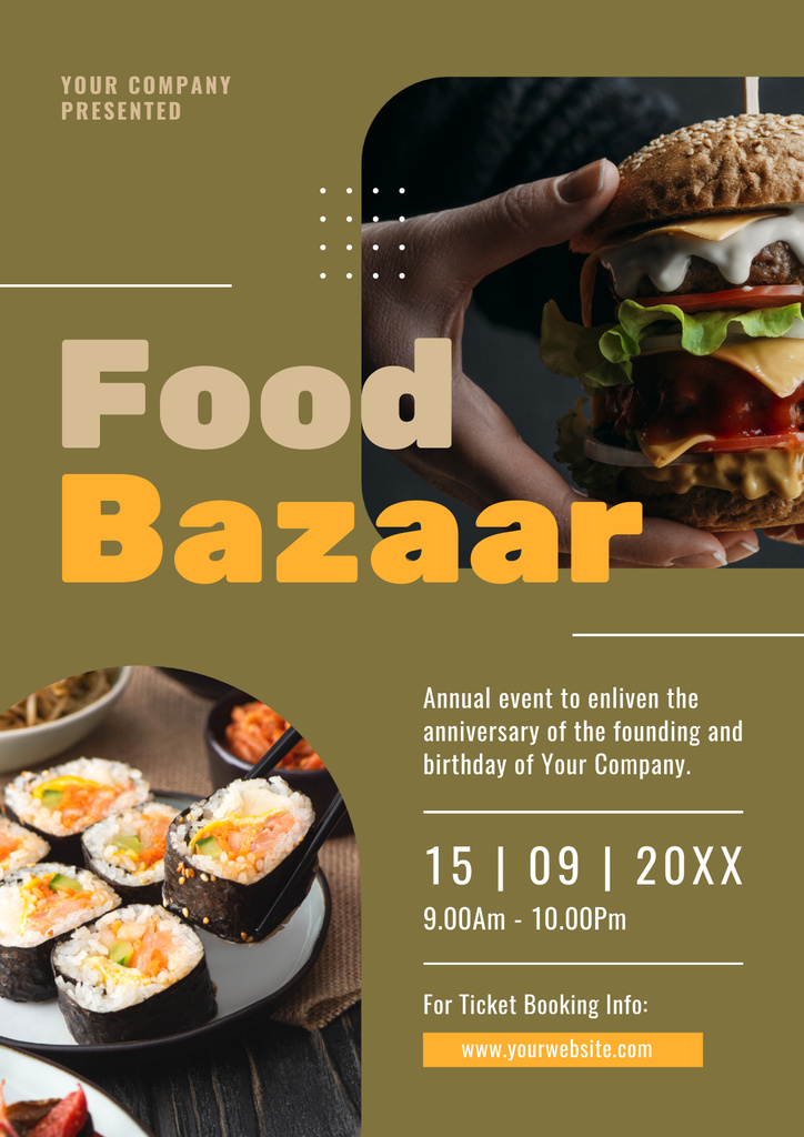 Designvorlage Tasty Food Bazaar Ad für Poster