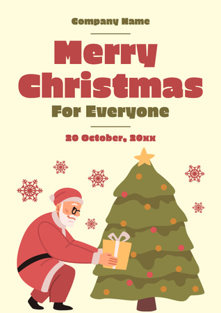 Announcement for Shared Christmas Celebration Poster Design Template