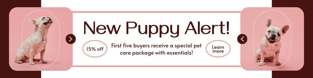 New Puppies Promotion Twitter Design Template