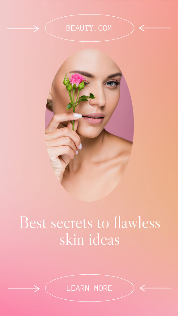Plantilla de diseño de Best Secrets to Flawless Skin Ideas Instagram Story 