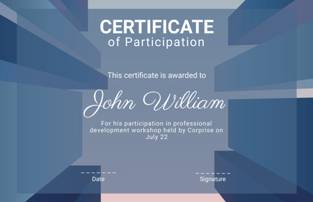 Platilla de diseño Employee Participation Certificate on Professional Development Certificate 5.5x8.5in