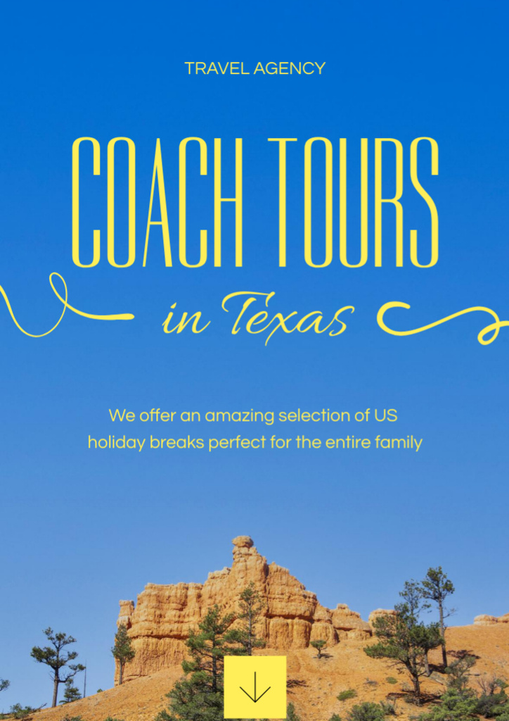 Template di design Coach Tours Promotion with Scenic Landscape Flyer A4