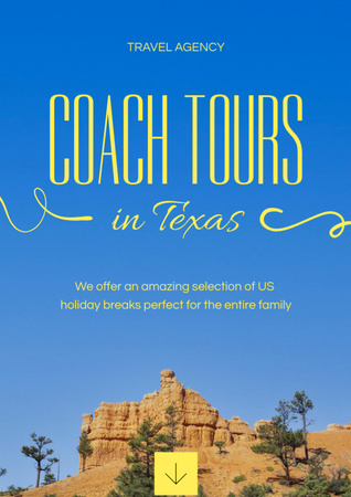 Coach Tours Promotion with Scenic Landscape Flyer A4 Design Template