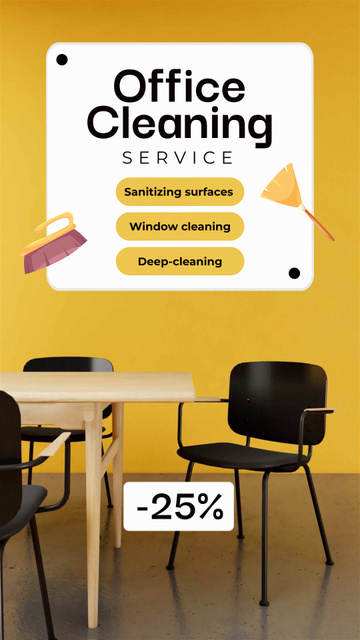 Modern Office Cleaning Service With Discount TikTok Videoデザインテンプレート