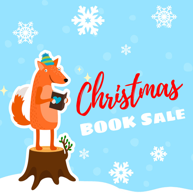 Christmas Book Sale Announcement Instagram Design Template
