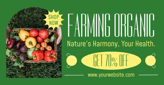Natural and Healthy Farm Veggies Facebook AD Modelo de Design