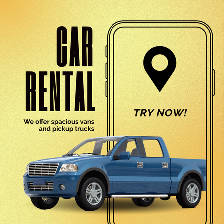 Car Rental Service Offer With Variety Of Autos Animated Post Design Template