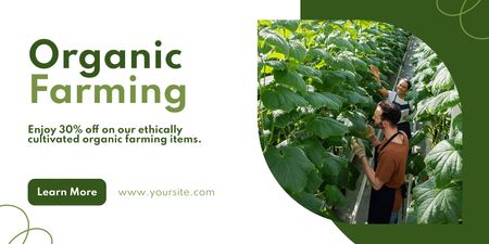 Organic Farming and Natural Products Selling Twitter Design Template