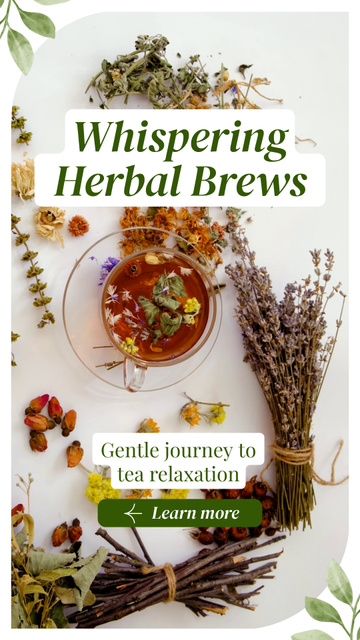 High Quality Herbal Brews Offer For Relaxation TikTok Video Šablona návrhu