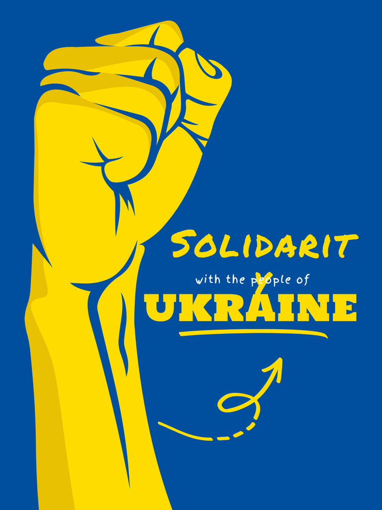 Solidarity with People of Ukraine Poster US Šablona návrhu