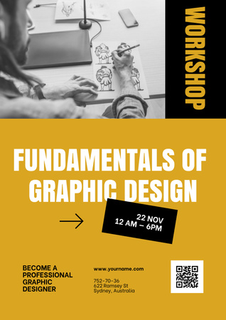 Fundamentals of Graphic Design Workshop Poster tervezősablon
