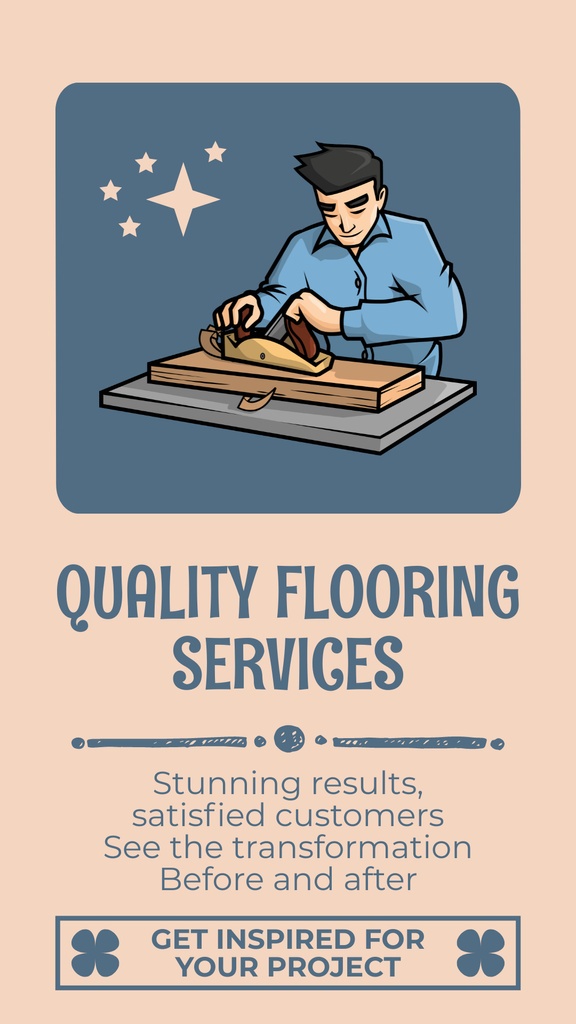 Designvorlage Stunning Quality Flooring Service Offer für Instagram Story