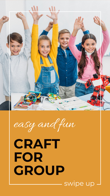 Craft For Kids Announcement With Tools Instagram Story Tasarım Şablonu