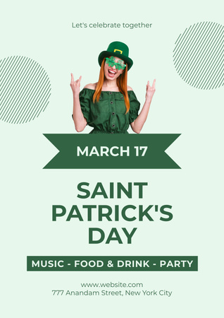 Designvorlage Leckereien und Party zum Patrick's Day für Poster